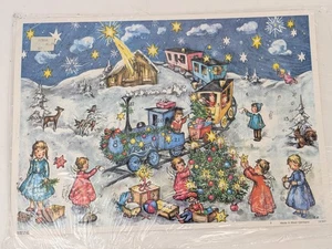 VTG West Germany Korsch Verlag Christmas Advent Children Tree Train Gift Angel - Picture 1 of 7