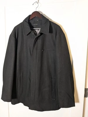 Calvin Klein Jacket Wool Blend Lined Zipper/Snaps Black Men’s Size Large - Image 1 of 4