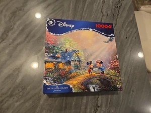Disney Thomas Kinkade Mickey Minnie Sweetheart Bridge 1000 Stck. Puzzle Neu Ceaco - Bild 1 von 5