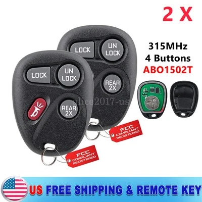 2 For 1996 1997 1998 1999 2000 2001 2002 Chevrolet Camaro Remote Car Key Fob - Image 1 of 4