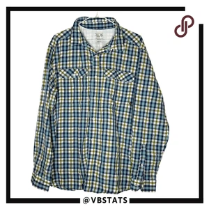 Mountain Hardwear Men's Plaid Long Sleeve Button-up Shirt Blue Green XL - Picture 1 of 7