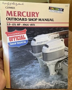 Clymer Mercury Outboard Shop Manual 3.9-135 HP 1964-1971 Book Boat Official - Picture 1 of 6
