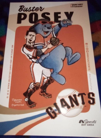 SF Giants 2018 & 2019 Authentic Fan Buster Posey Cheer Card poster size 11 by 17 Cover