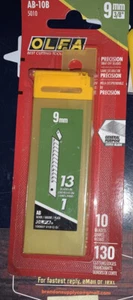 AB-10B 9MM Precision Snap-Off Blades (10 Pack)  USA 5010 091511600148 - Picture 1 of 2