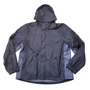Timberland 2XL Black Gray Hooded Lightweight Waterproof Nylon Jacket Windbreaker - Picture 1 of 12