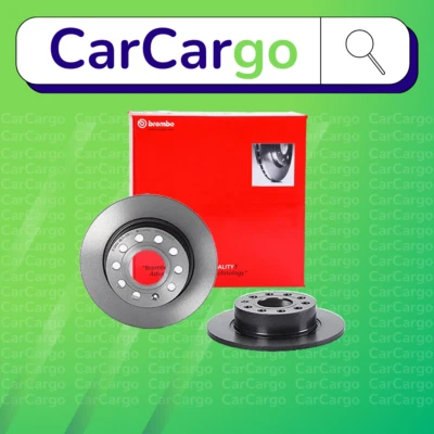 BREMBO Solid Rear Brake Discs Pair For VW Jetta 1.4 TSI 2014-2017 253 mm - Image 1 of 4