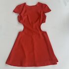Dress The Population Women’s Small Side Cutout Mini Dress Capsleeve Red Usa Made
