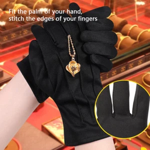 Black Soft Polyester Thin Working Gloves Mittens For Coin Jewelry Inspection New - Picture 1 of 12
