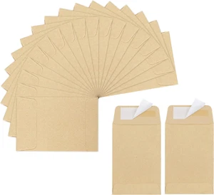 180 Pack Coin Envelopes 2.35"3.5", Brown Kraft Small Seed Packets, Full-Flap Sea - Picture 1 of 12