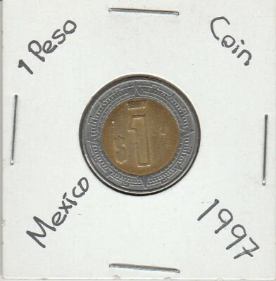 México: Moneda de $1 Peso año 1997. Foto 1 de 2