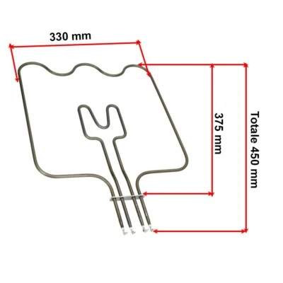 JCSPARES - Resistenza Forno Inferiore Base 1500 W 375 x 330 mm Forno Electrolux Rex Aeg