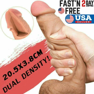 Consolador realista enorme de 8 pulgadas con ventosa juguete sexual vagina anal para mujeres polla real Foto 1 de 4