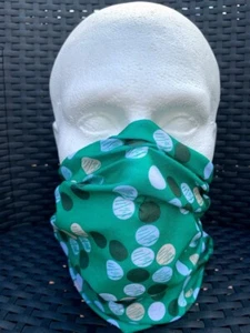 Job Lot 10 Biker Face Mask Cover Scarf Tube Snood Green Blue Spots Dots BNWT - Picture 1 of 5