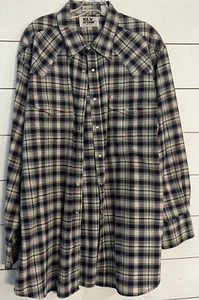 VINTAGE ELY Cattleman Western Shirt Mens Size XL Tallman Long Sleeve Pearl Snap - Picture 1 of 9