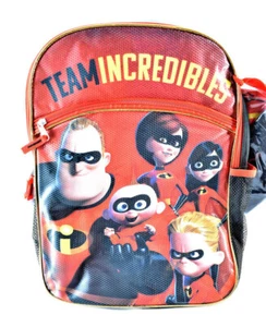NWT Team Incredibles Red/Black 5-pc. Backpack with Accessories Set - Picture 1 of 6
