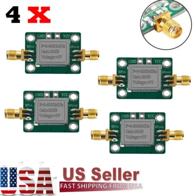 4X 20dB 5M-6GHz RF Broadband Signal Amplifier Board Gain Power Amplifier Module - Image 1 of 4