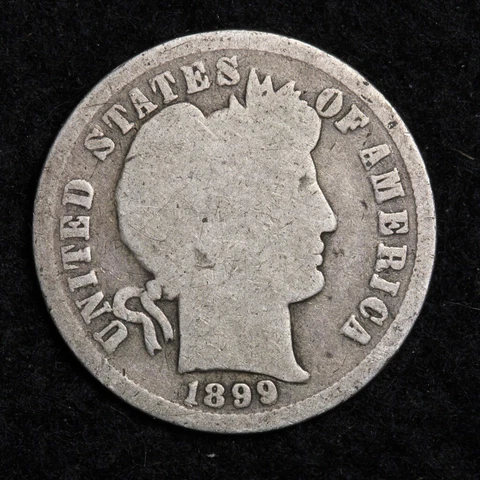 1899 Silver Barber Dime GOOD FREE SHIPPING Cover