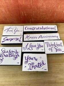Posten von 8 Grußkarten Grüße ANM GUMMISTEMPEL Eingeladen, Jahrestag Danke - Bild 1 von 4