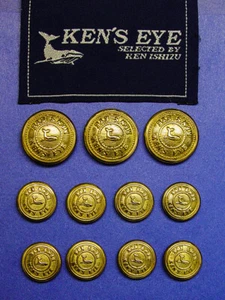 11 KEN ISHIZU BLAZER REPLACEMENT BUTTONS GOLD TONE 2PART METAL GOOD USED COND - Picture 1 of 9