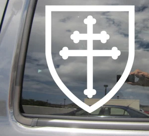 Cross of Lorraine Shield Knight Crusade - Cars Vinyl Decal Window Sticker 10037 - Picture 1 of 2