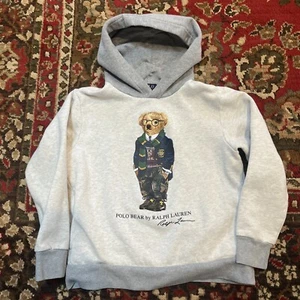 Ralph Lauren Polo Bears Gray Hoodie Bear in Jacket Camo Youth Medium 10/12 - Picture 1 of 4