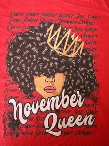 November Queen- Queen- Leader- Fighter- Mother- Boss- Sister T-Shirt 3XL, rot - Bild 1 von 5