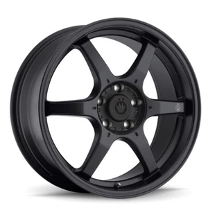 15x6.5 +38 Konig Backbone 4x100 Matte Black Milling Logo Wheels (Set of 4) - Picture 1 of 2
