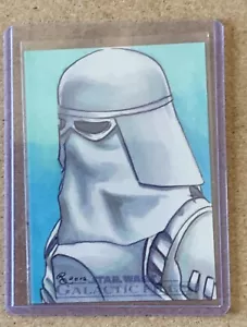 Star Wars Galactic Files Sketch Card By Rhiannon Owens Snowtrooper - Picture 1 of 2