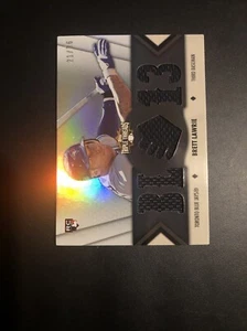 2012 Triple Threads Brett Laurie Rookie Jersey 21/36 Blue Jays - Picture 1 of 2