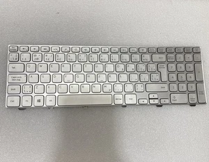 NEW Genuine Dell Inspiron 7537 Silver Laptop Backlit Keyboard US French MWMX6 SK - Picture 1 of 6