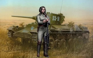 1/16 Resin Model Kit Soviet Army Beautiful Girl Tanker WW2 Pin Up Unpainted - Picture 1 of 1