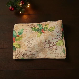 Mantel de felicitación de Navidad rectangular 60 X 84 pulgadas sello postal Holly Noel - Imagen 1 de 5
