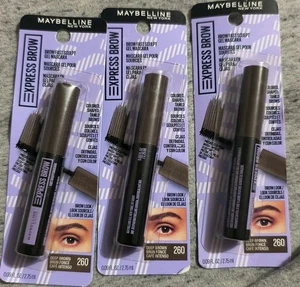 Maybelline Express Brow - Mascara Gel Fast Sculpt - 260 Marrone Profondo - CONFEZIONE DA 3 - Foto 1 di 1