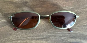 Vintage Serengeti DR6418 Gold Metal Oval Sunglasses Dark Rose Lens Japan EUC - Picture 1 of 12