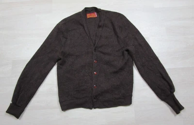 Vintage 70s Kings Road Sears Cardigan Sweater Brown Virgin Wool Alpaca Grunge M - Image 1 of 4