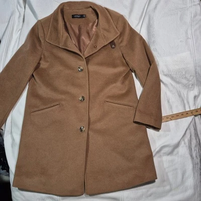 Шерстяной блейзер Lauren Ralph Lauren Black Label Coat с вырезом пряжкой воротником размер 12 - Изображение 1 из 4