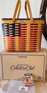 Longaberger 1998 Collectors Club 25th Anniversary mit Einlageeinsatz "Fahnenkorb - Bild 1 von 12