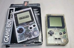 Nintendo Gameboy pocket clear in box see photos Tested Working Read Description - Picture 1 of 11