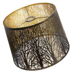 Vintage Drum Metal Lampshade, Forest Tree Pattern, 12W x14D x10H inches, Anti... - Bild 1 von 7