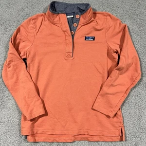 Felpa pullover LL Bean Rugby Henley donna media 1/4 bottoni arancione - Foto 1 di 5