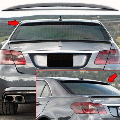 ROOF Spoiler For 2010 2011 2012 13 14 2015 2016 Mercedes W212 EClass GLOSS BLACK - Image 1 of 4