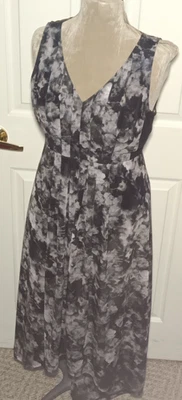 Maxi Vestido Simply Vera Sin Mangas Para Mujer S Transparente Floral Cuello en V Alto Lo Foto 1 de 4