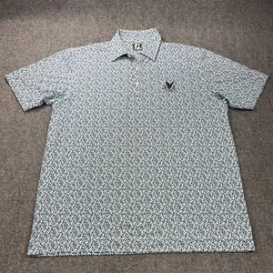 Footjoy Polo Shirt Mens XXL Blue Black Confetti Glen Eagles Country Club - Picture 1 of 14