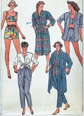 1986 80s Simplicity Misses Pants Shorts Shirtdress Top Pattern 7380 10-14 UNCUT - Image 1 of 4