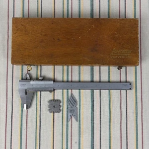 Pinza Vernier Suiza vintage Lufkin nº 701 con estuche de madera juego de medidores - Imagen 1 de 14