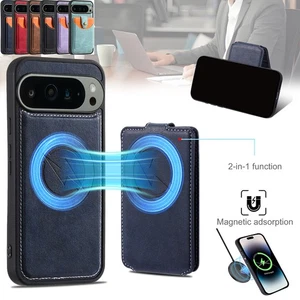 For Google Pixel 9Pro XL 9A 8 Leather Card Slot Wallet Detachable Magnetic Cover - Picture 1 of 18
