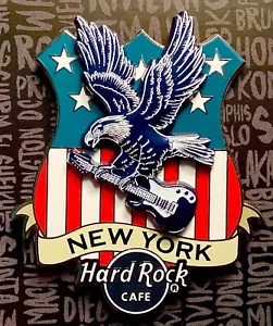 2023 HARD ROCK CAFE NEW YORK 3D AMERICANA BALD EAGLE 4OTH OF JULY GUITAR LE PIN - Picture 1 of 2