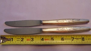 2 VINTAGE KIRK STIEFF STERLING SILVER DINNER KNIVES "KINGSLEY" VERY NICE!! - Picture 1 of 3