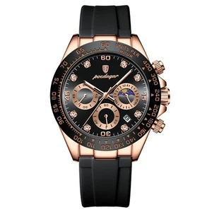 Luxury Calendar Watch Mens Chronograph Quartz Wristwatches Waterproof Luminous - Picture 1 of 16