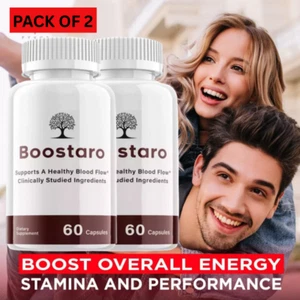 Advanced Boostaro Supplement For Men Boost Blood Flow Virility 60 Caps Pack of 2 - Picture 1 of 6